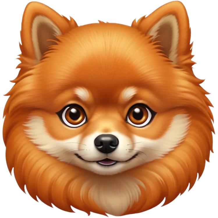 Cinematic Noble Orange Pomeranian Portrait Emoji, Poised and regal, with a compact, fluffy build and a well-groomed, vibrant orange Fur, deep-set soulful brown eyes, Simplified yet sharp and sophisticated features, highly detailed, glowing with a soft, dignified glow, high shine, intelligent and spirited, stylized with an air of elegance, focused and attentive, soft glowing outline, capturing the essence of a watchful and confident companion, so majestic it feels as though it could prance out of the screen with effortless authority! emoji