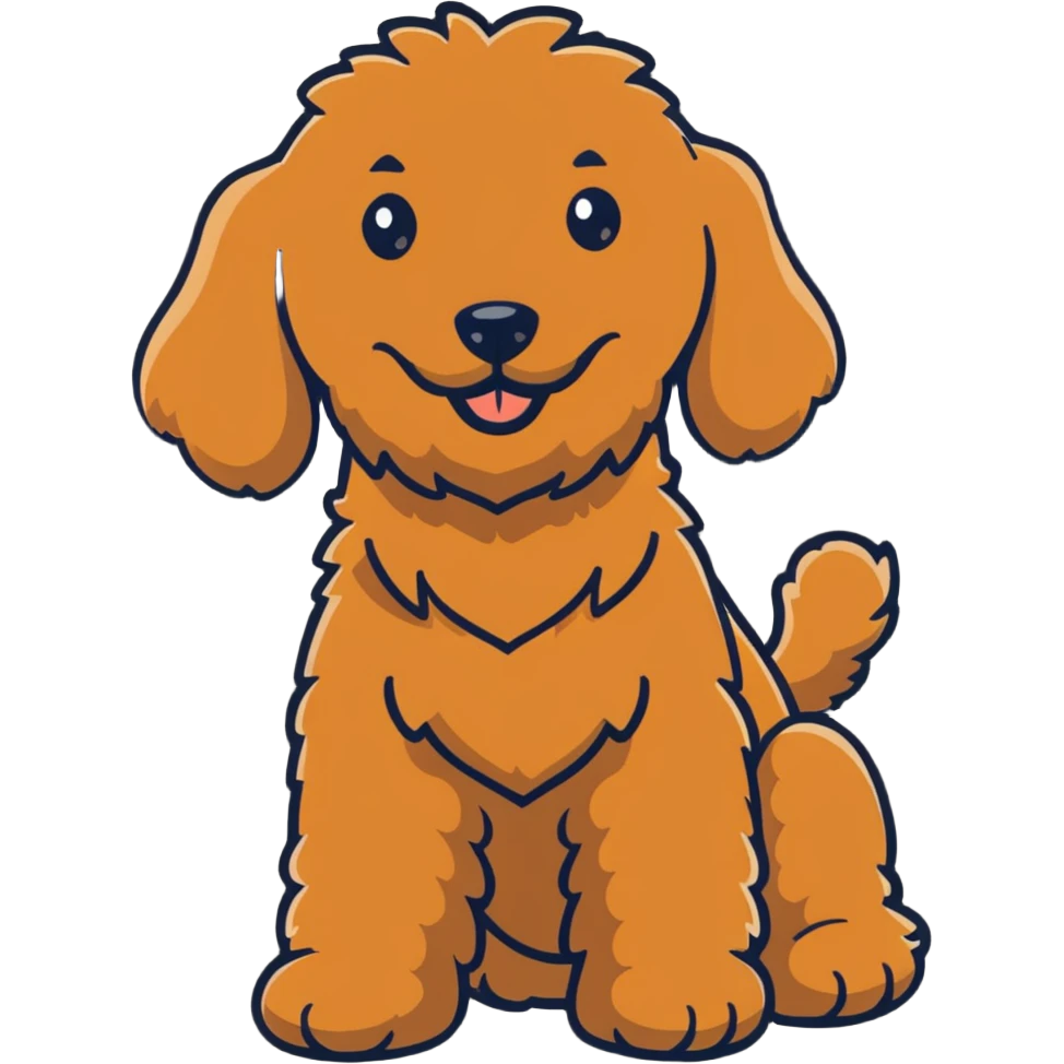 Labradoodle cognac brown waving  emoji