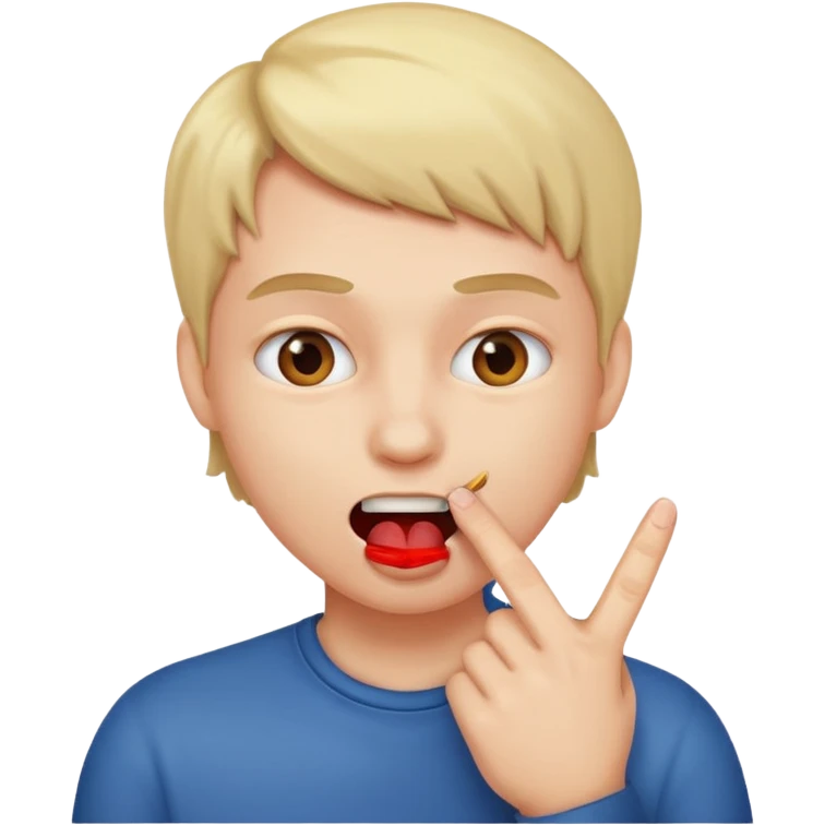 persona mordiéndose el dedo  emoji