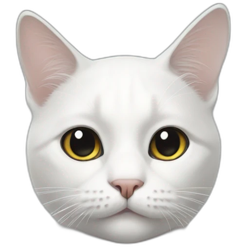 White cat with black face emoji