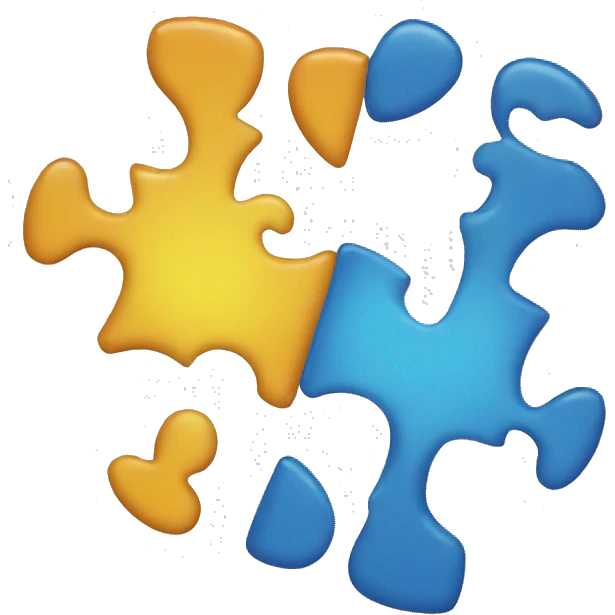Two puzzle pieces seperated emoji