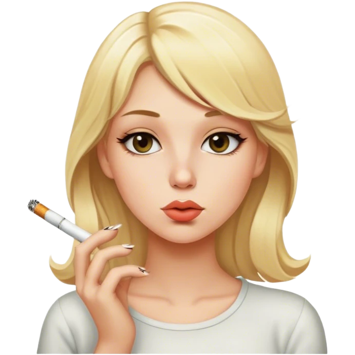 Blonde girl smoking  emoji