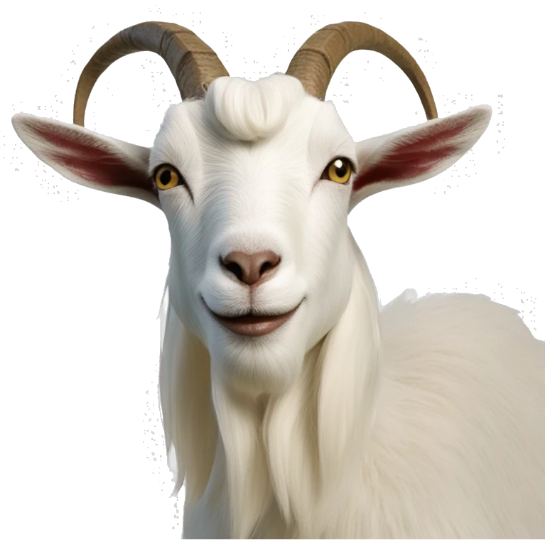 crie uma foto com texto escrit goat com uma coroa encima do texto emoji