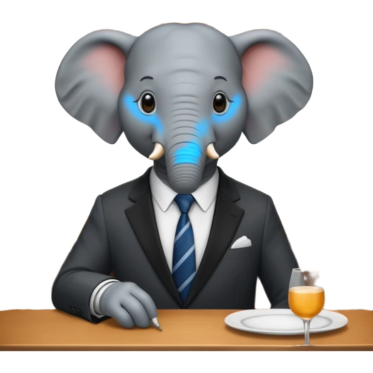 elephant at a restaurant table emoji