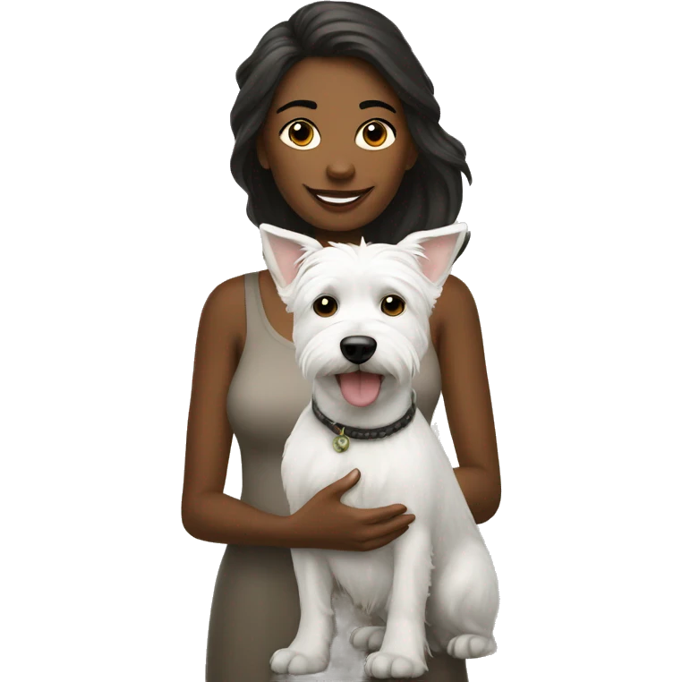 women with a Westie emoji