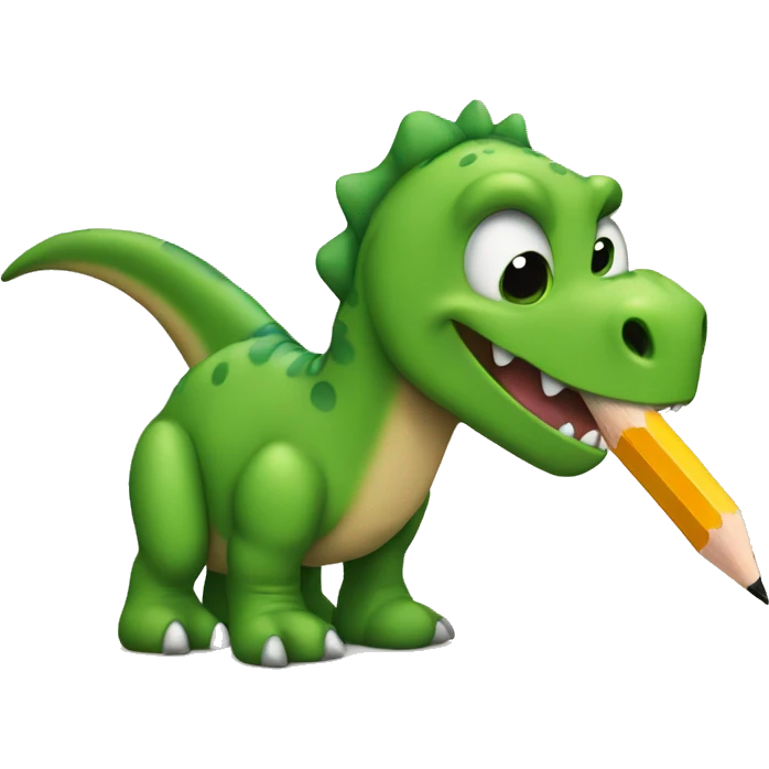 A dinosaur and a pencil emoji