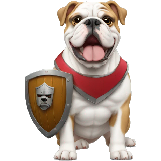english bulldog with a shield emoji