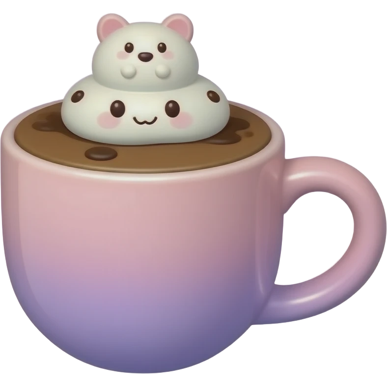 Hot coffee cup in a Barbie-inspired pastel style with a cute topper, designed in soft barbie colour emoji