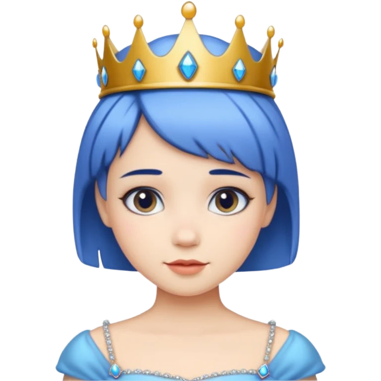 Princess with short blue hair emoji