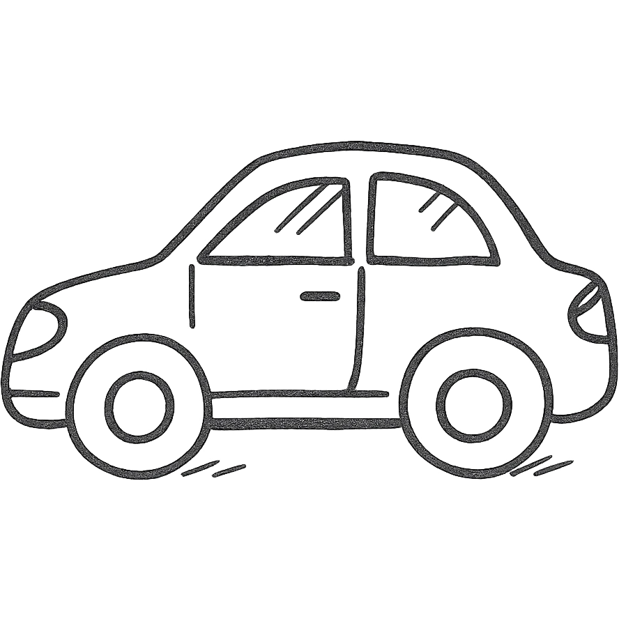 hand drawn outlined car icon emoji