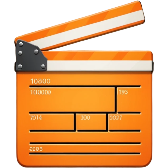 orange striped clapperboard emoji