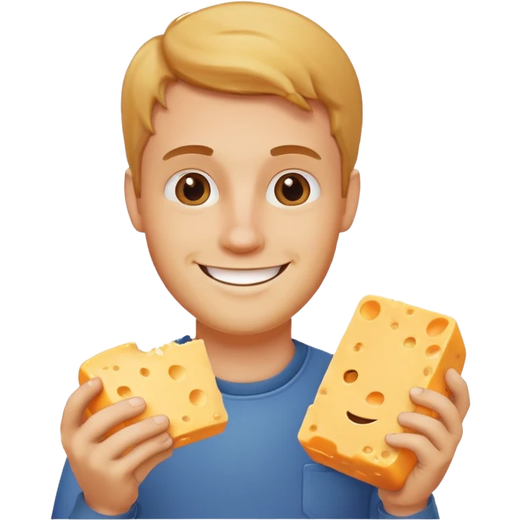 white guy with cheddar cheese emoji