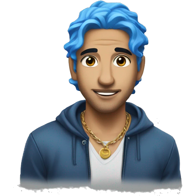 Rauw alejandro Latin Singer with Blue hair trap Rauw Alejandro emoji