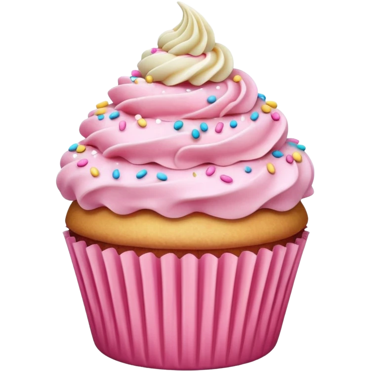 Cupcake with pink icing emoji