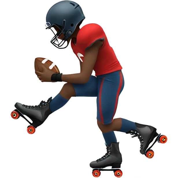 Rollerblading with football  emoji