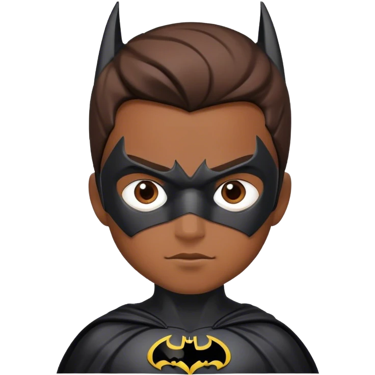 Boy wearing batman emoji