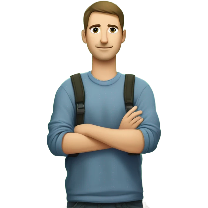 man looks 35 classes short hair, european, tech nerd love pcb designing emoji