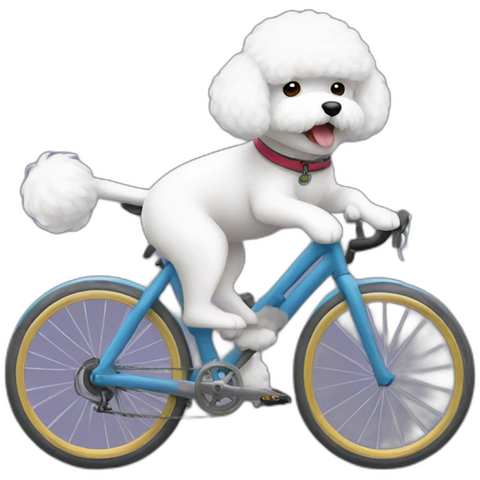 Bichon frisé cycling emoji