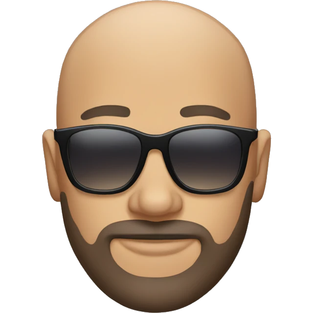 Bald man with beard and sunglasses emoji