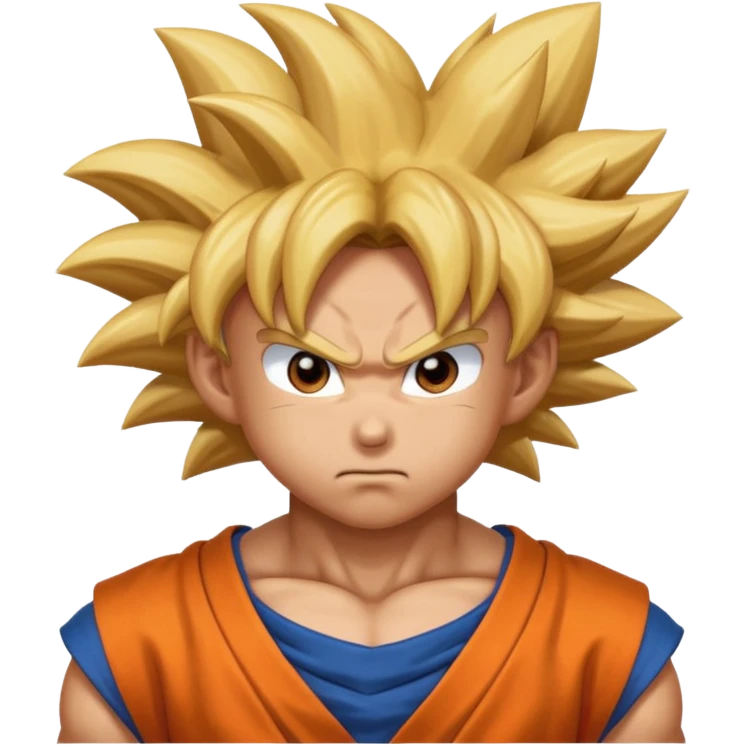 Emoji San goku plus petit niveau image , concentrer comme avant un combat contre un adversaire  emoji