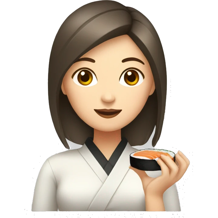 femme voilé qui mange des sushi emoji