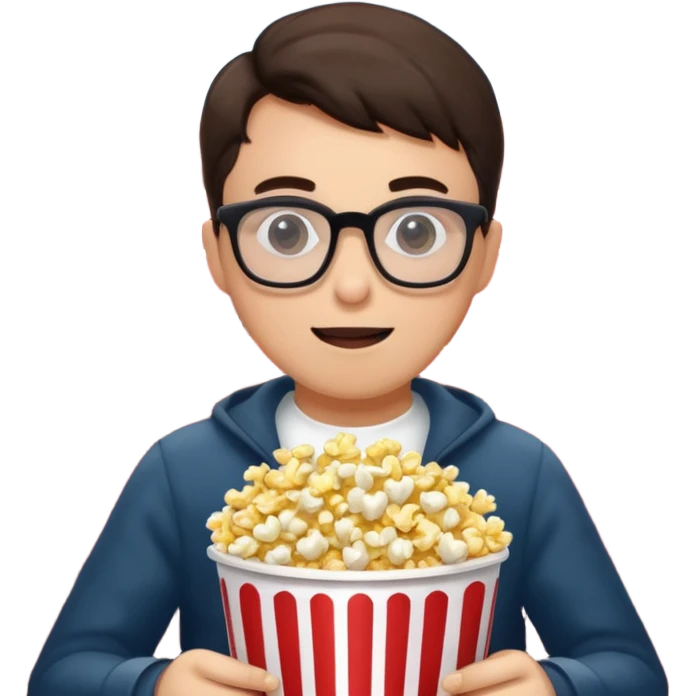 Movies cinema glasses and popcorn emoji