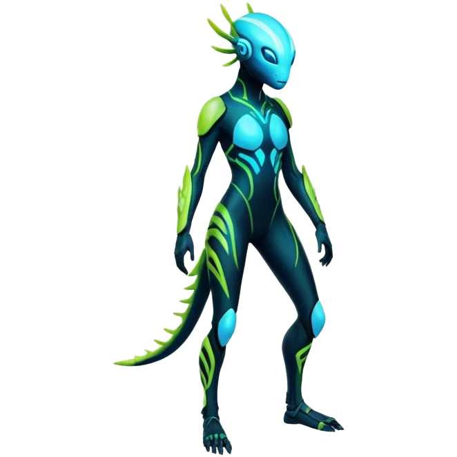 Tropical futuristic lush neon Fionbri-Vernid-creature (full body) emoji