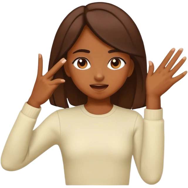 A girl doing a dab emoji
