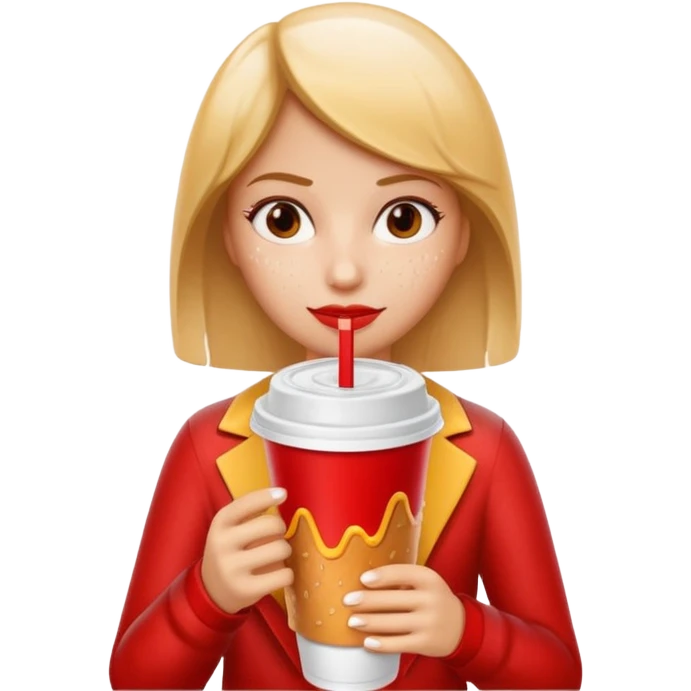 woman holding fastfood drink emoji