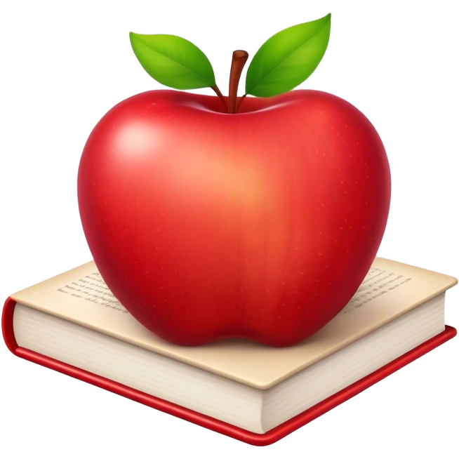 Book with an Apple on top emoji