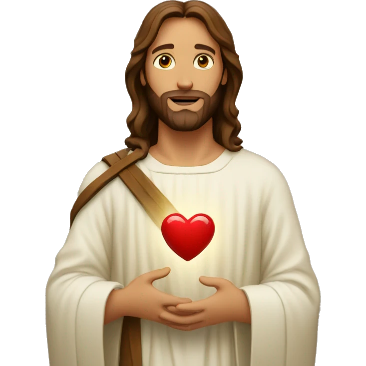 jesus holding heart emoji