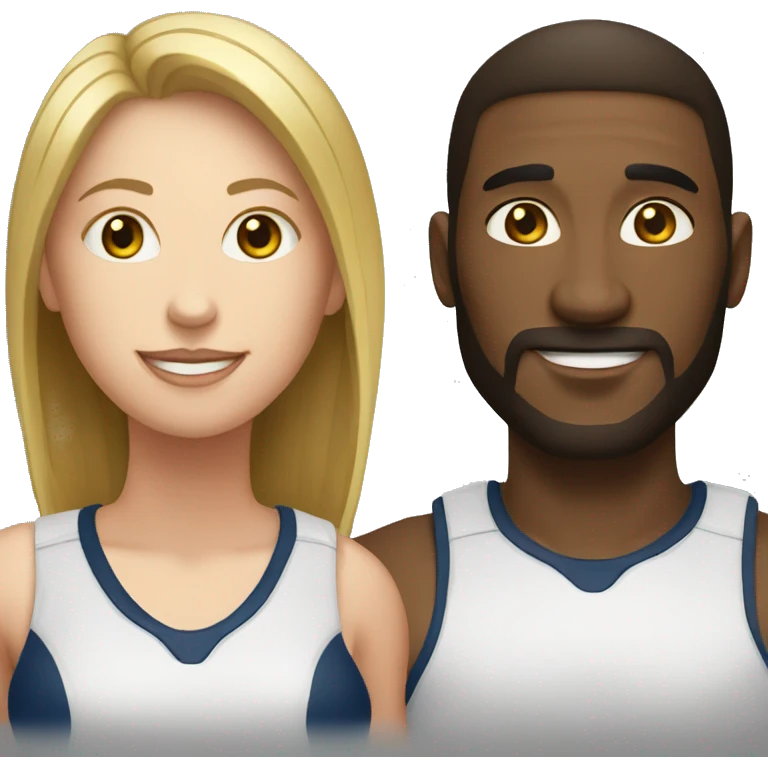 create white man and white woman make them play volleyball emoji