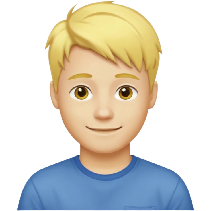 Yellow hair side part man, 20 year old, yellow skin, smile emoji