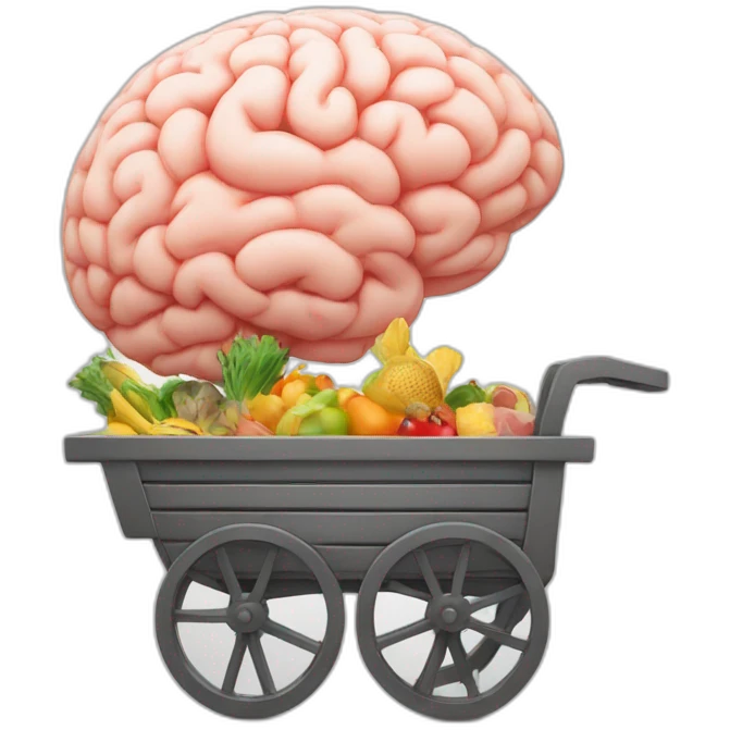 market cart WITH a BRAIN inside emoji