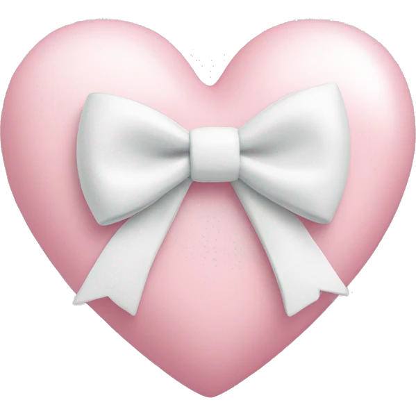 Pastel pink heart with white bow emoji