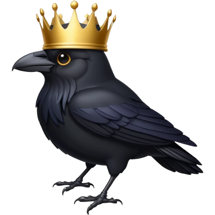 dark raven with crown emoji