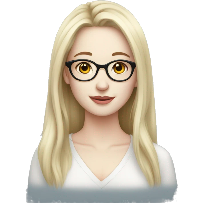 Beautiful, pale skin, glasses emoji