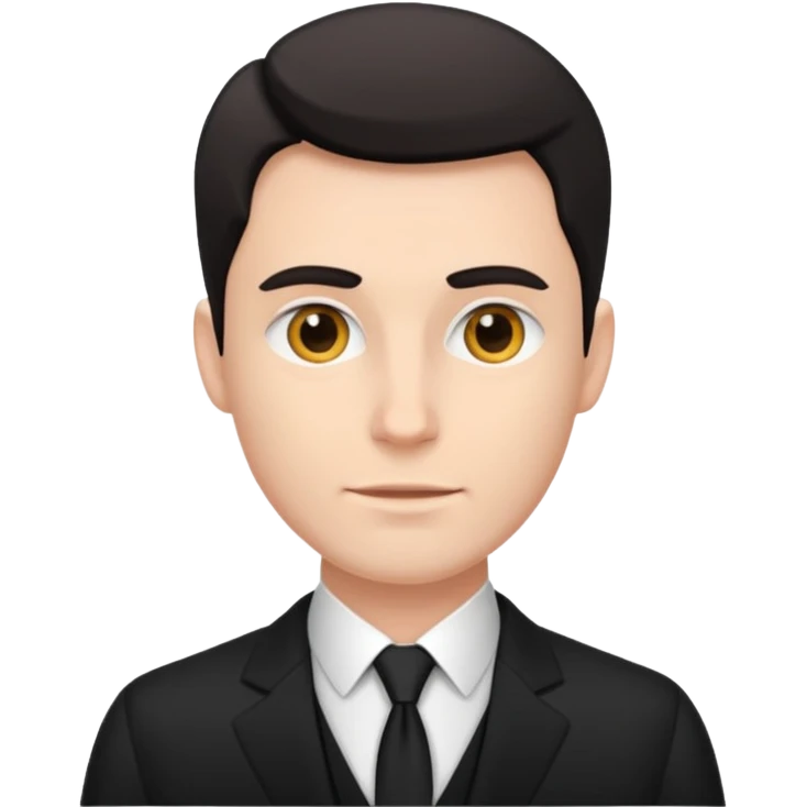a white man in a black suit emoji