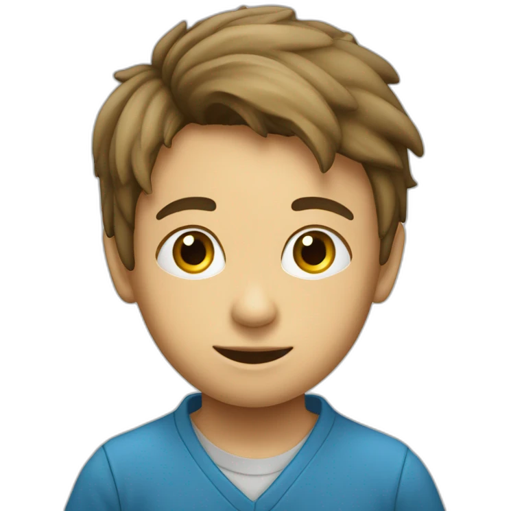 Niño con logo de evidencia recivida emoji