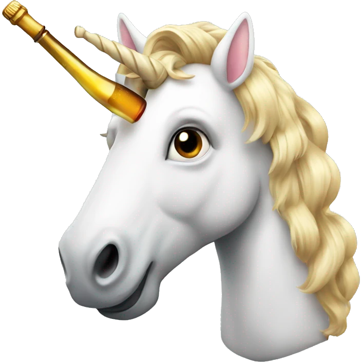 Unicorn with beer emoji