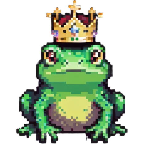 Frog with a tiny crown emoji
