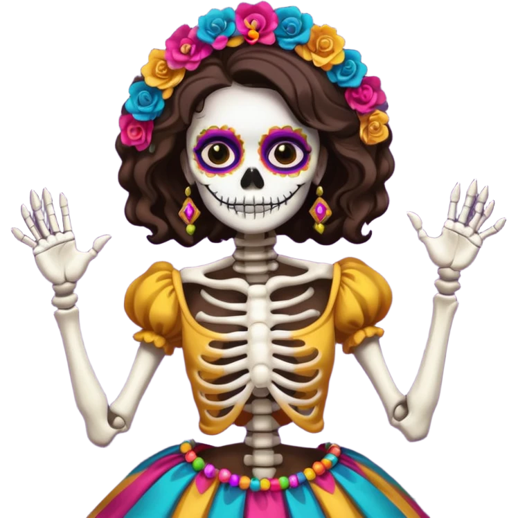 Mexican day of the dead- one female dancing skeleton  emoji