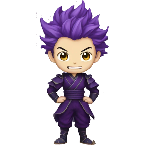 Demon tanjiro with purple head and background emoji