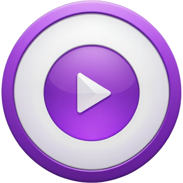 A Solid purple circle and white play button emoji