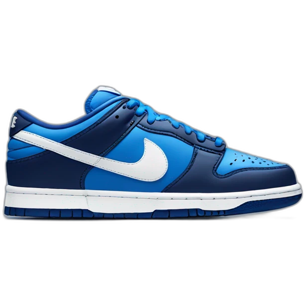 Nike dunk low dark and blue swoosh emoji