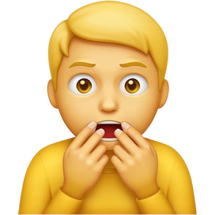 Yellow emoji figure biting nails emoji