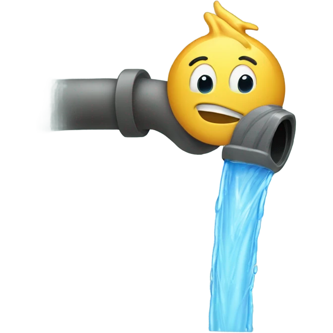 Water is flowing from the hose emoji