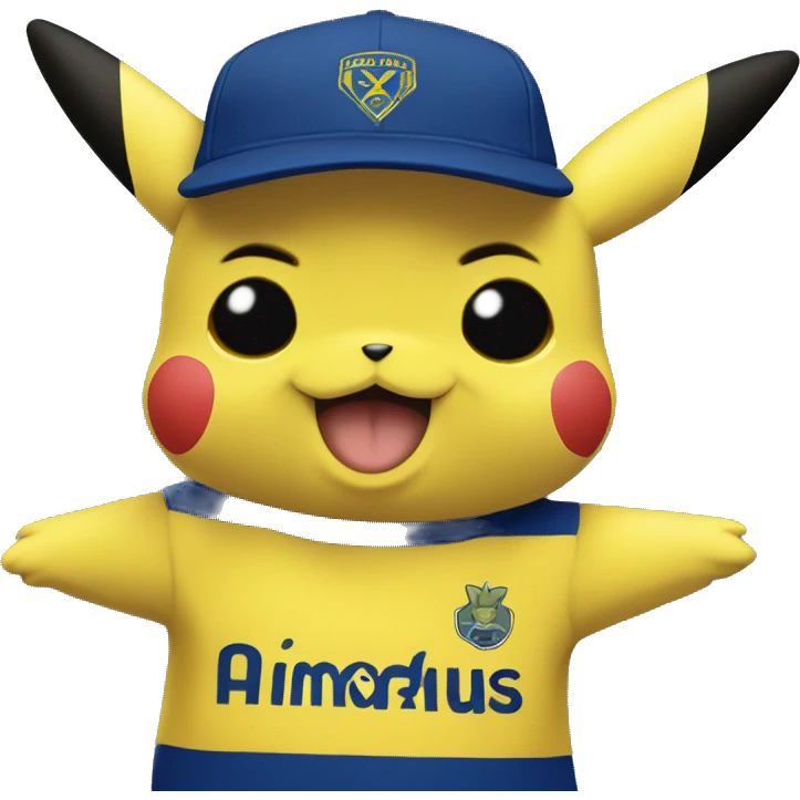 Pikachu con camiseta de boca juniors emoji