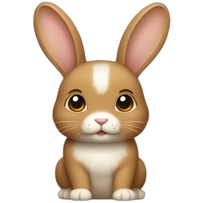 Light and dark brown Japanese rabbit with light brown ears  emoji