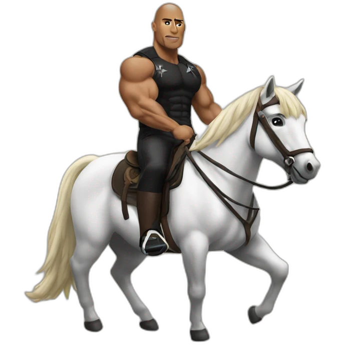 the rock on a horse emoji